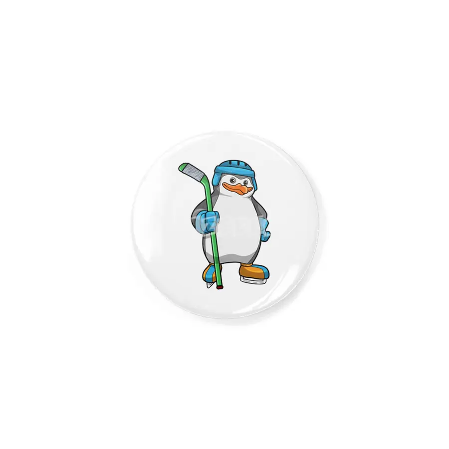 Penguin at Ice hockey with Ice hockey stick Rozet