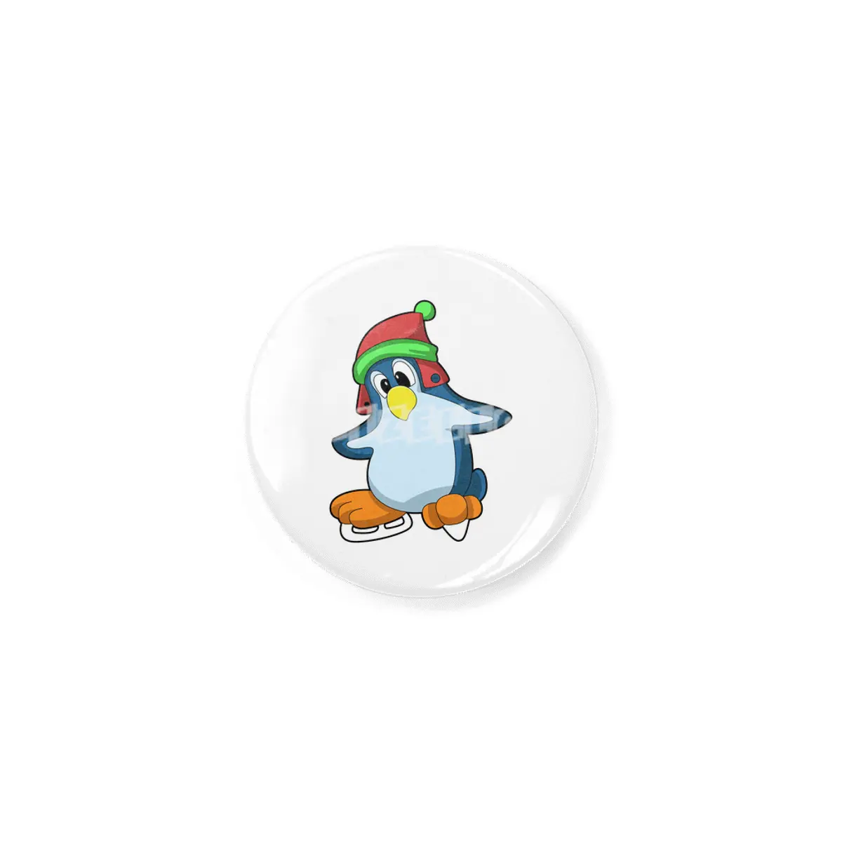 Penguin at Ice skating with Ice skates Rozet