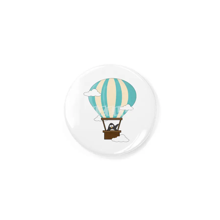 Penguin in Hot air balloon & Clouds Rozet