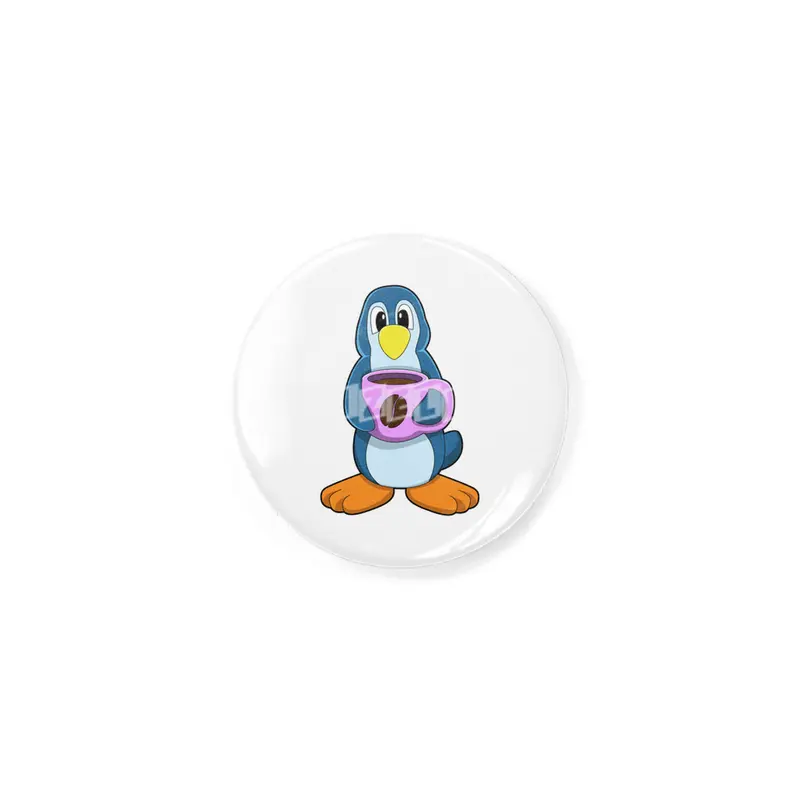 Penguin with Cup of Coffee Rozet