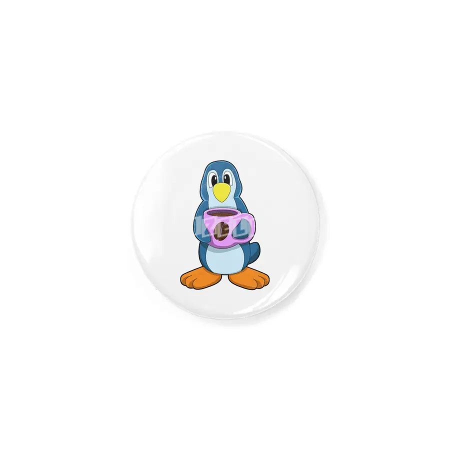 Penguin with Cup of Coffee Rozet