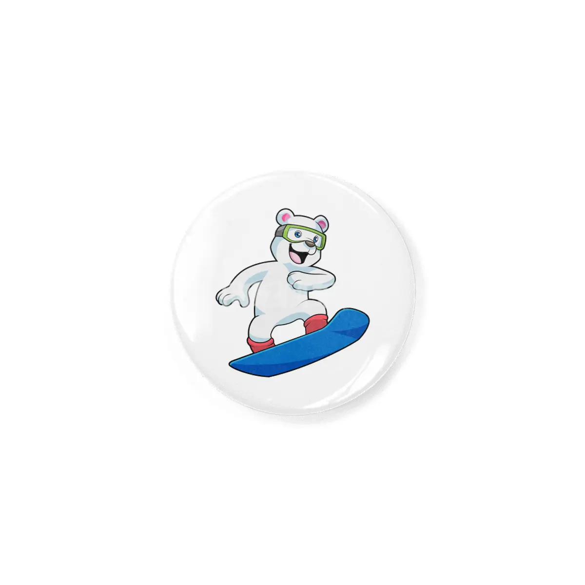 Polar bear as Snowboarder with Snowboard Rozet
