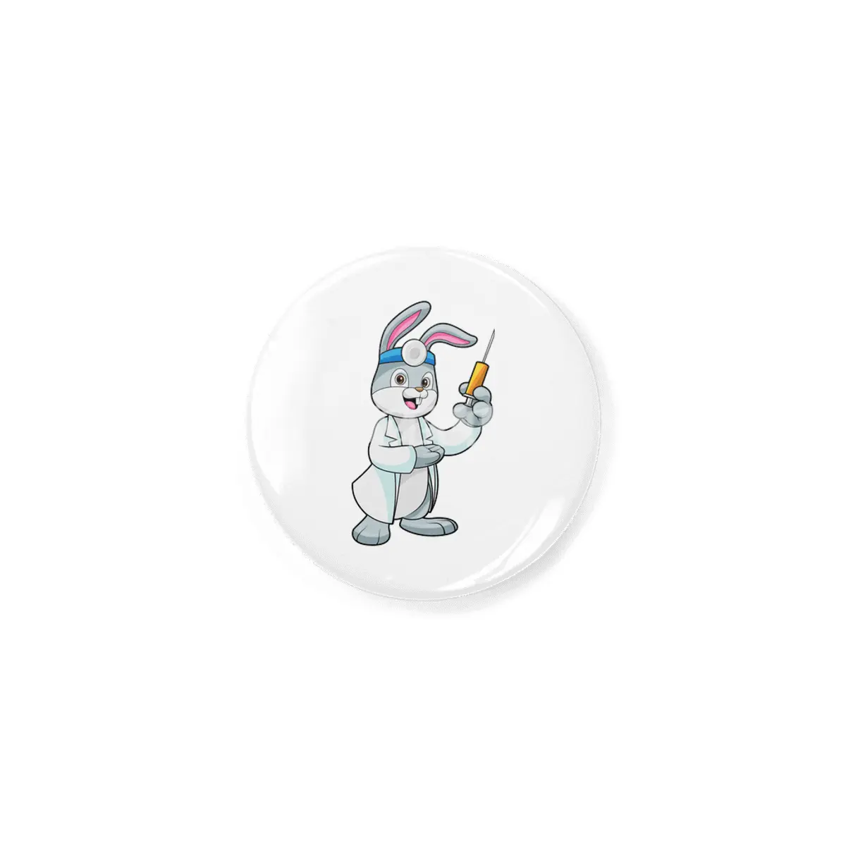 Rabbit as Doctor at Vaccination with Syringe Rozet