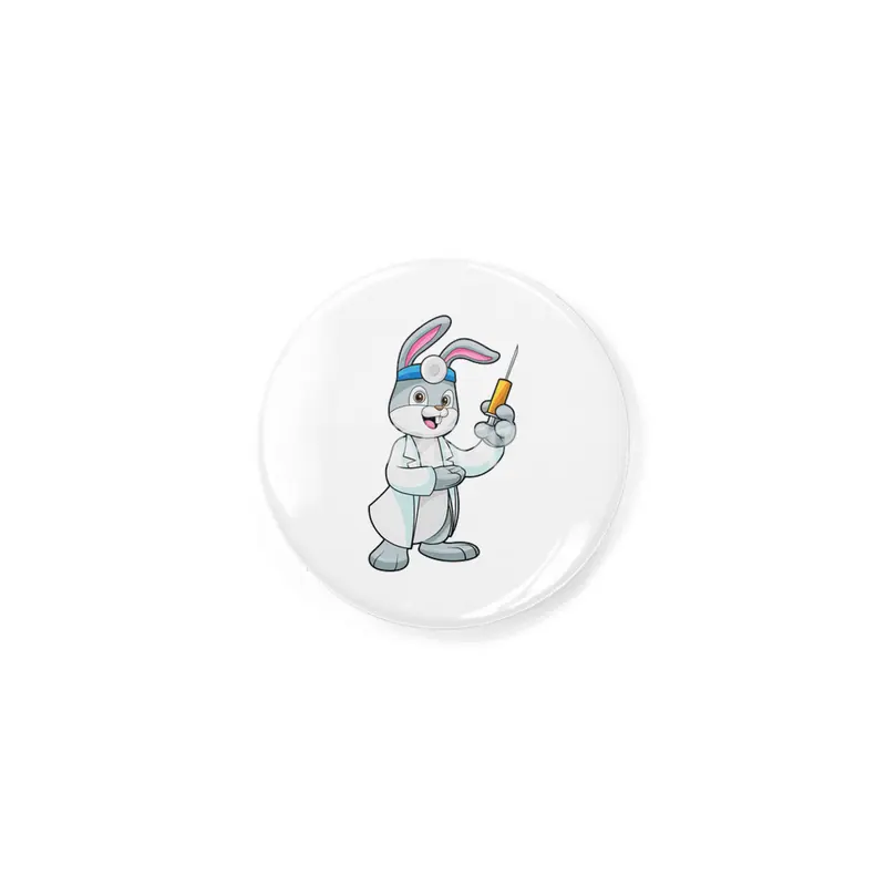 Rabbit as Doctor at Vaccination with Syringe Rozet