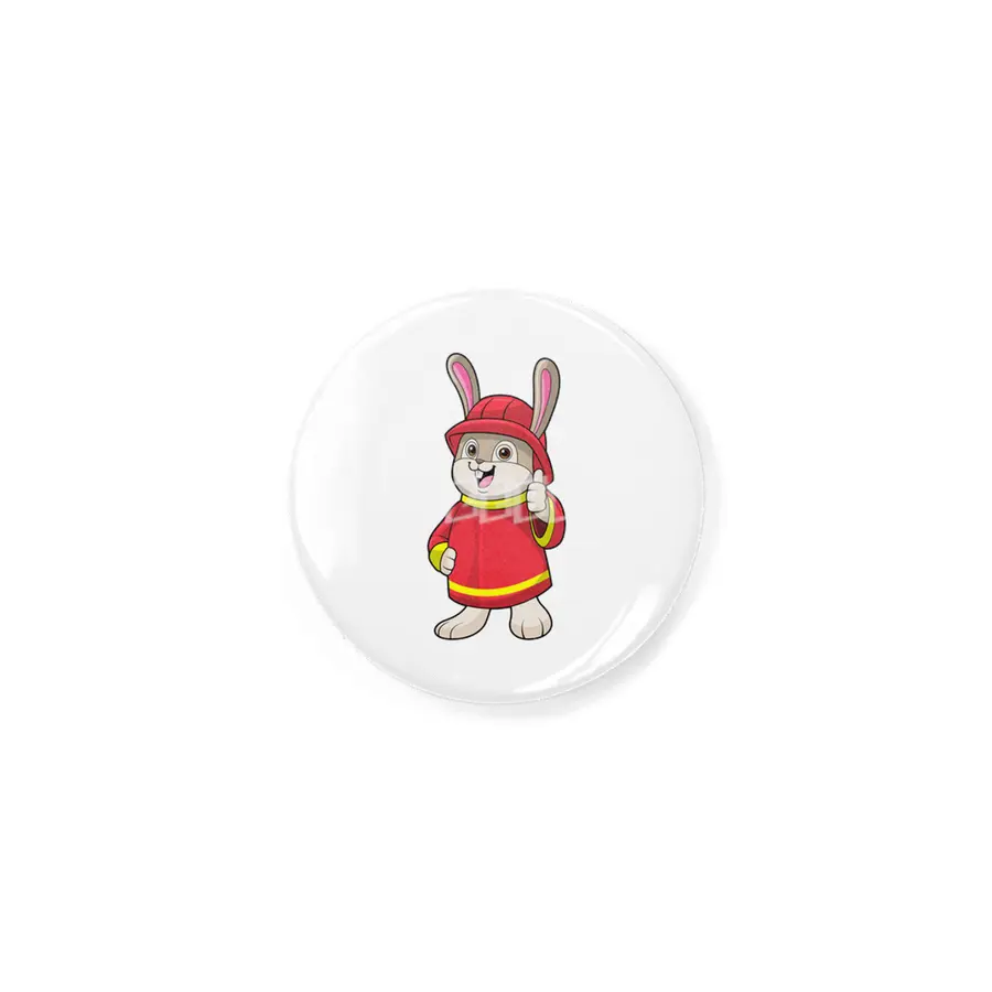 Rabbit as Firefighter with Helmet Rozet