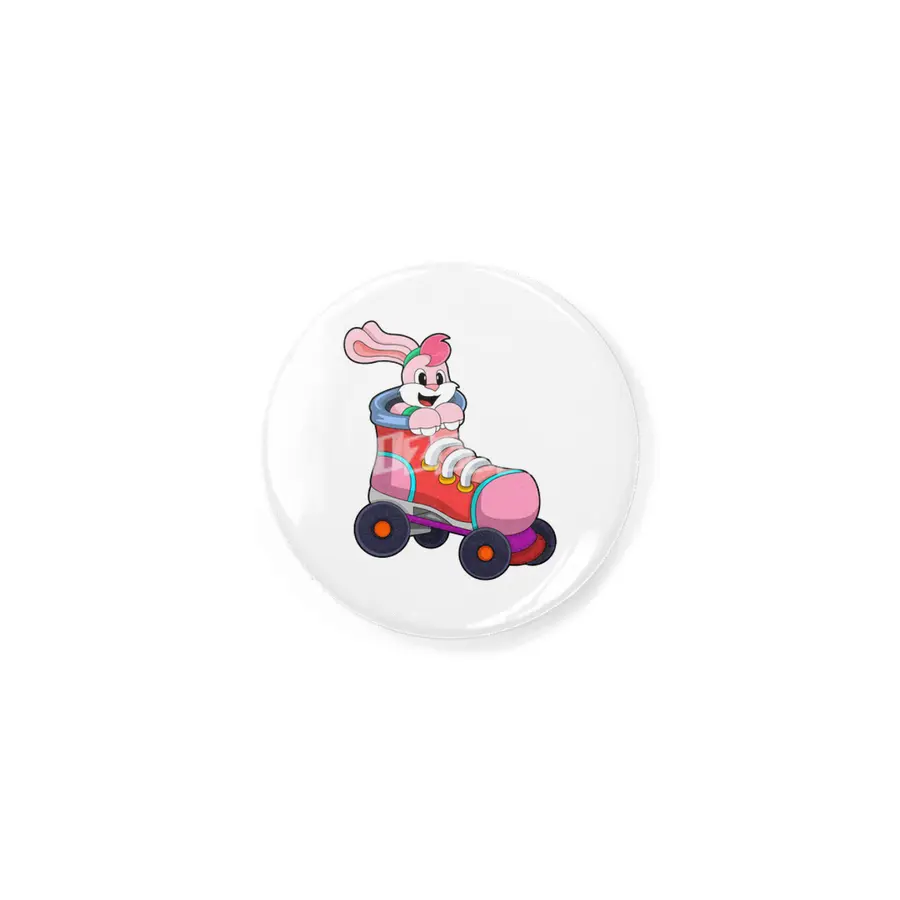 Rabbit as Inline Skater with Inline Skates Rozet