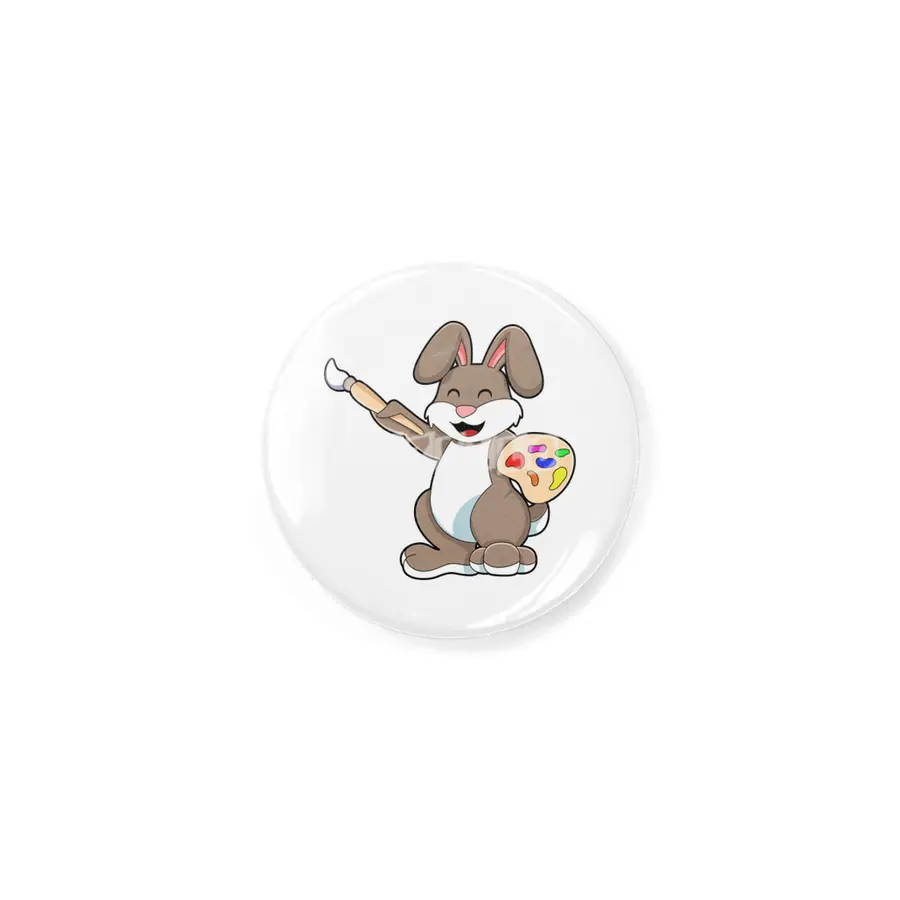 Rabbit as Painter with Brush & Paint Rozet