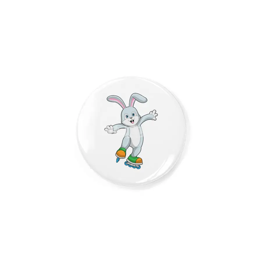 Rabbit as Skater with Inline skates Rozet