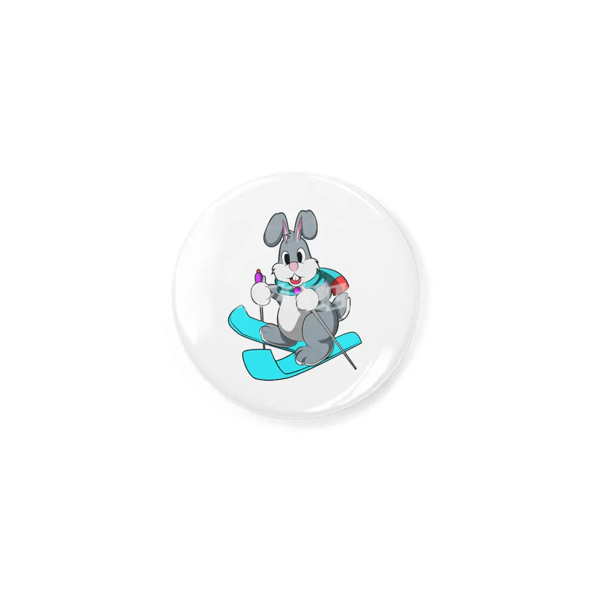 Rabbit as Skier with Skis Rozet