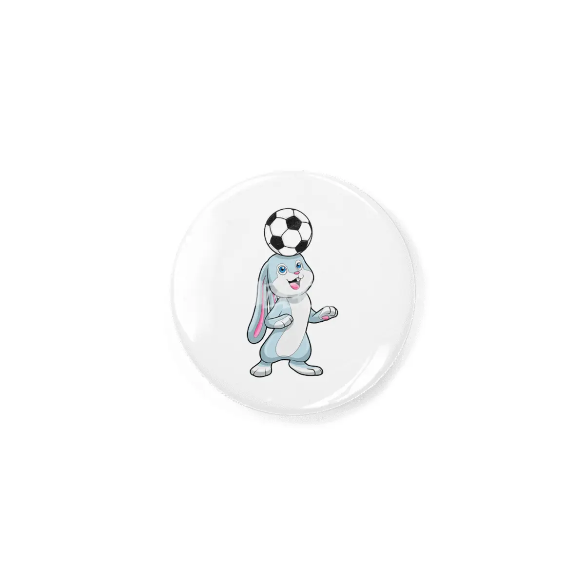 Rabbit as Soccer player with Soccer ball Rozet