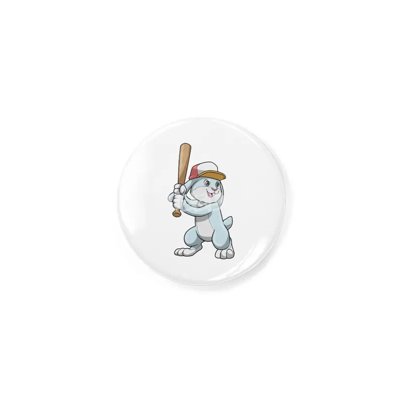 Rabbit at Baseball with Baseball bat Rozet
