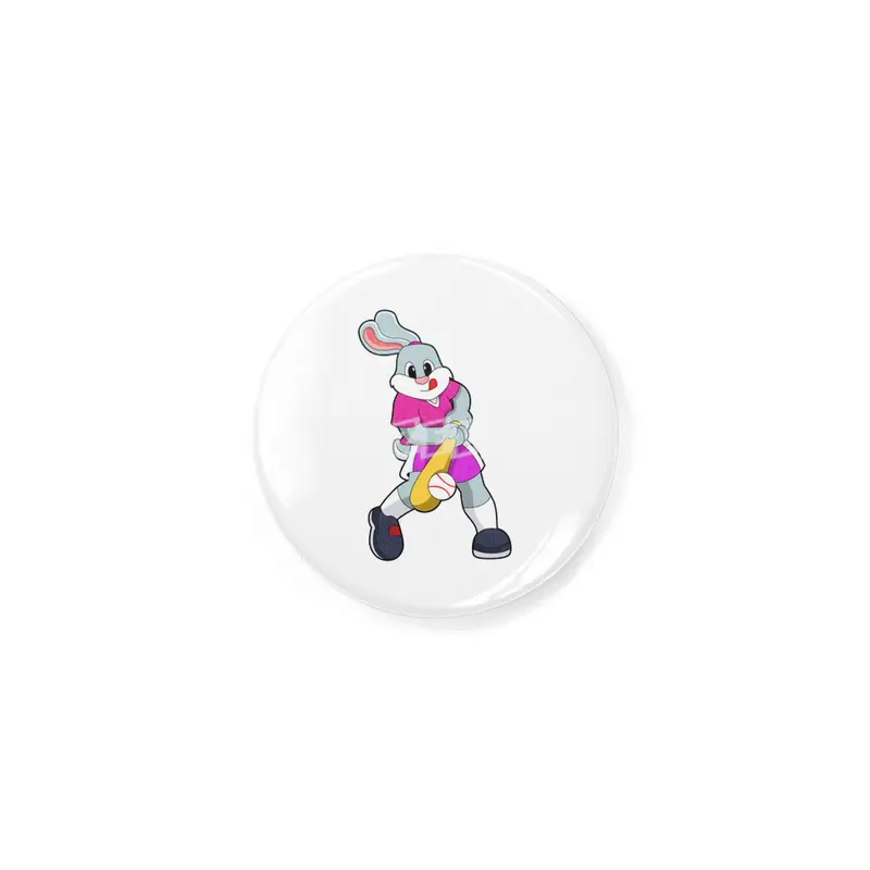 Rabbit at Baseball with Baseball bat Rozet