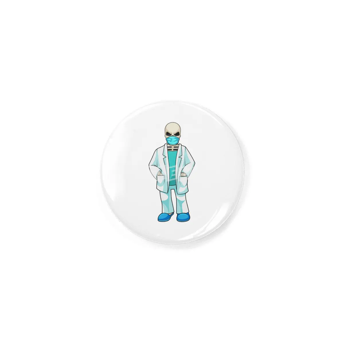Skeleton as Doctor with Face mask Rozet