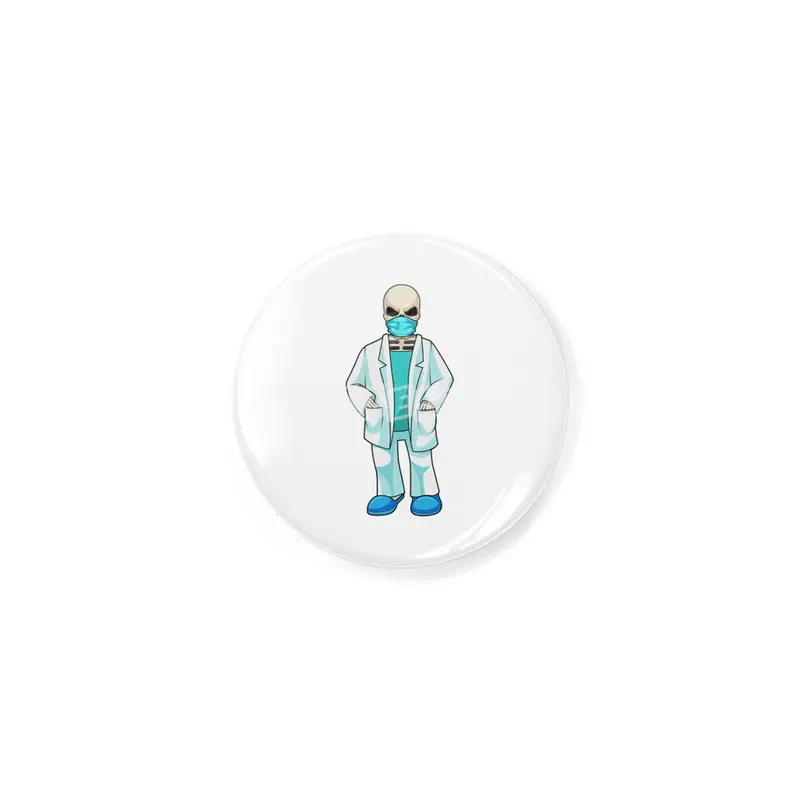 Skeleton as Doctor with Face mask Rozet