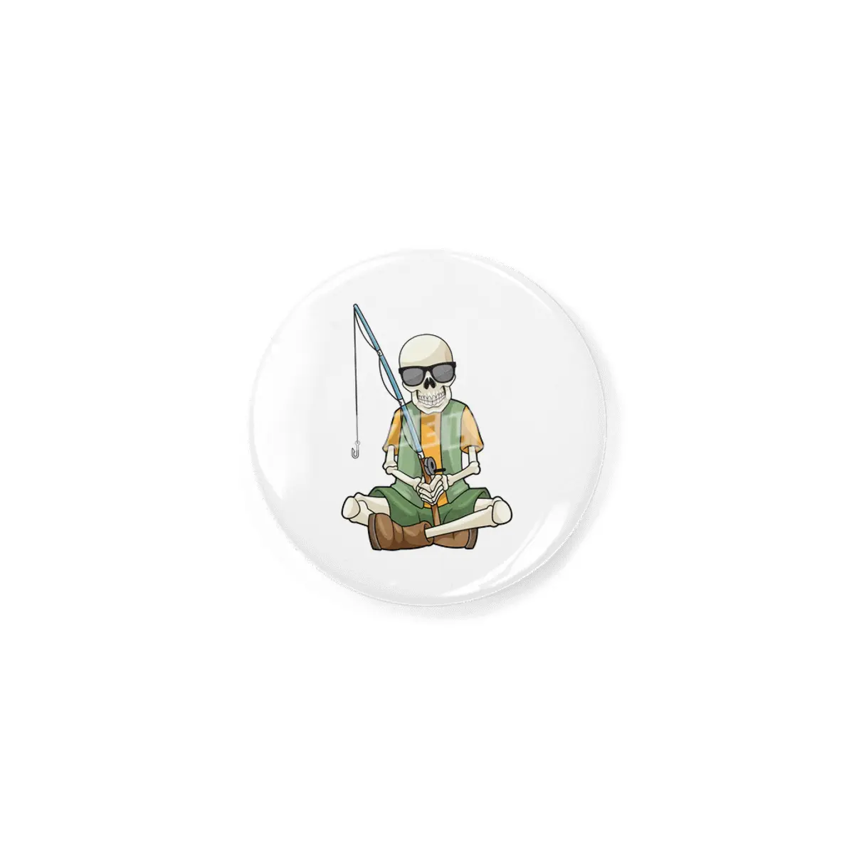 Skeleton at Fishing with Fishing rod Rozet