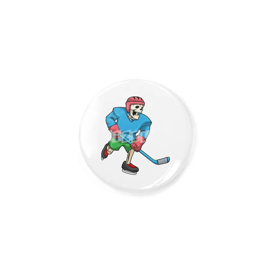 Skeleton at Ice hockey with Ice hockey stick Rozet