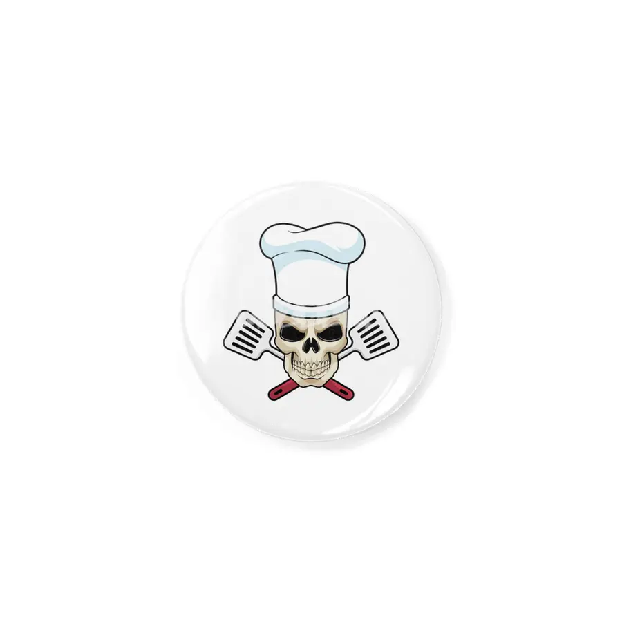Skull as Cook with Cooking hat Rozet