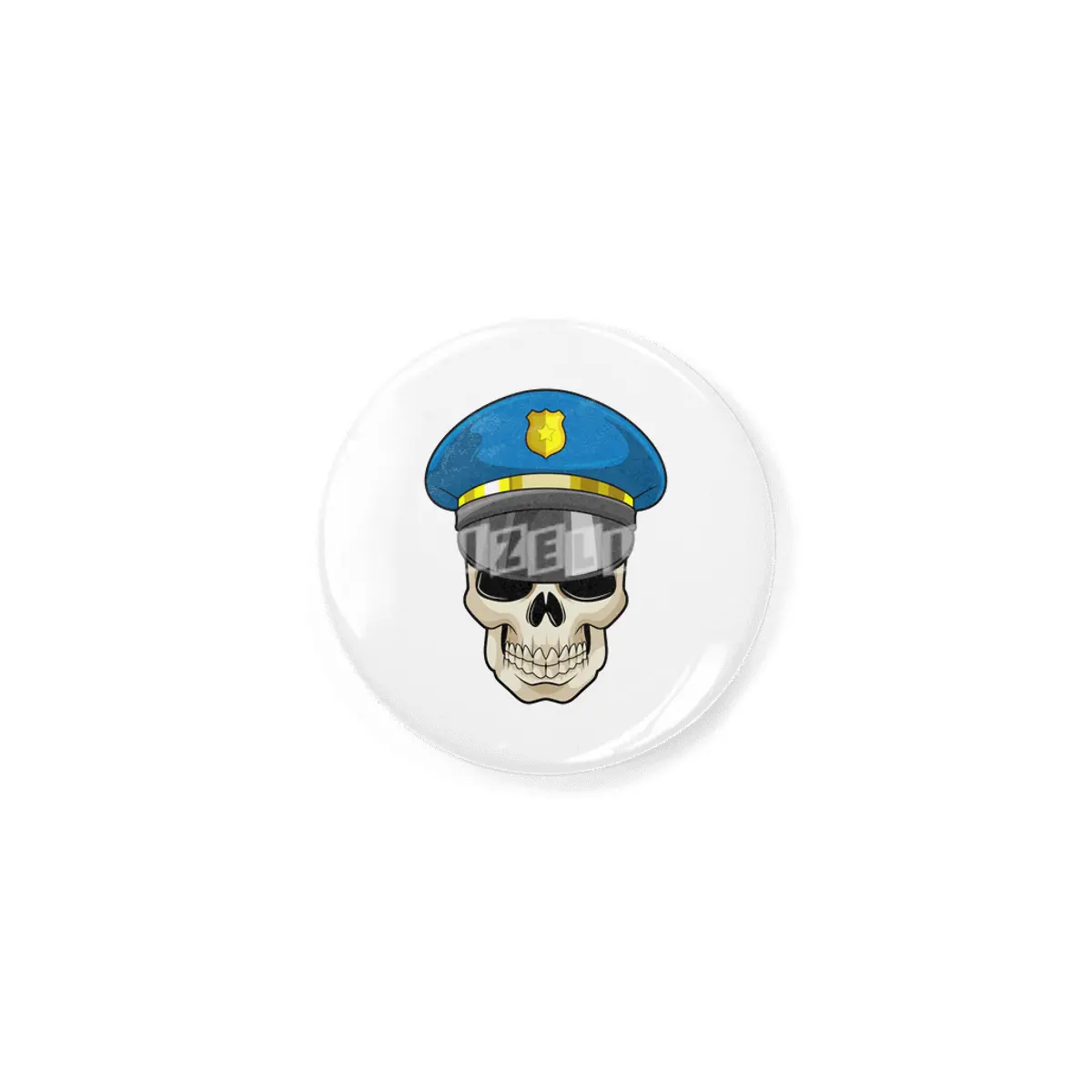 Skull as Police officer with Police hat Rozet