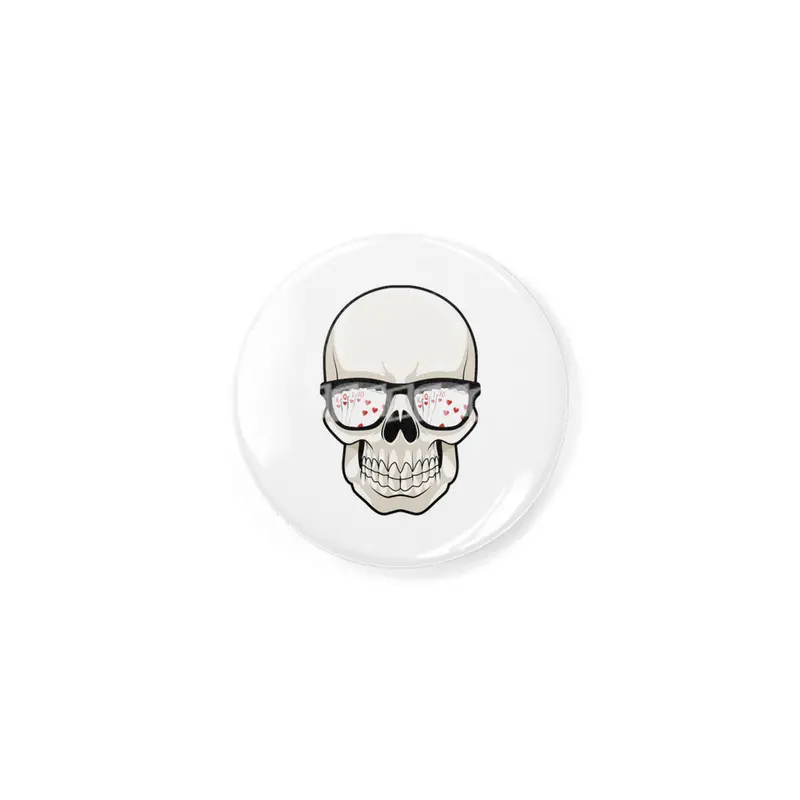 Skull at Poker with Sunglasses Rozet