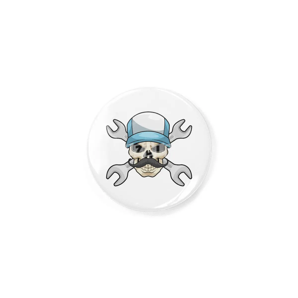 Skull with Mustache & Wrench Rozet