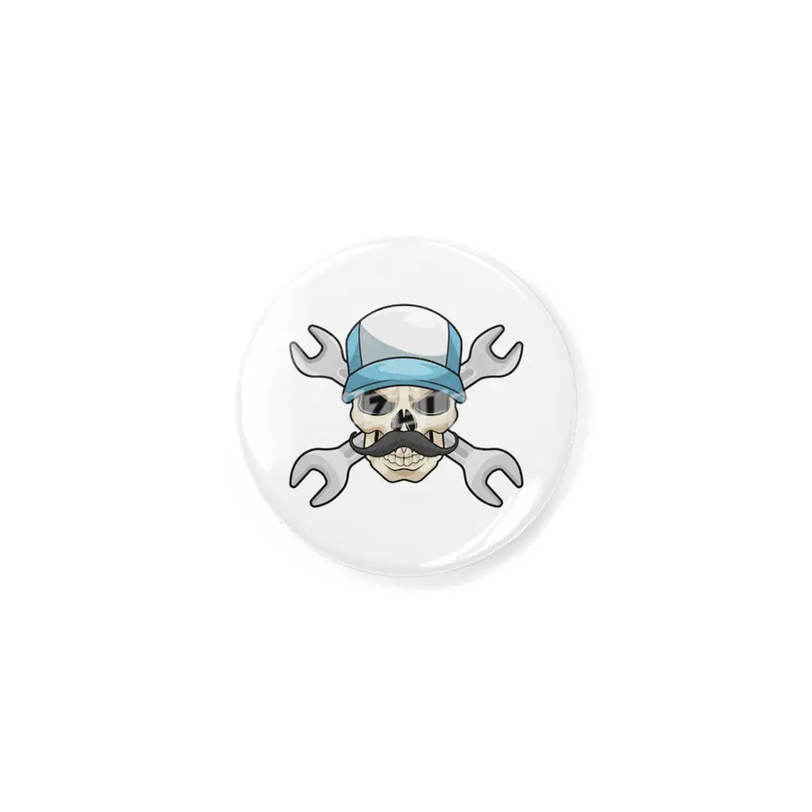 Skull with Mustache & Wrench Rozet
