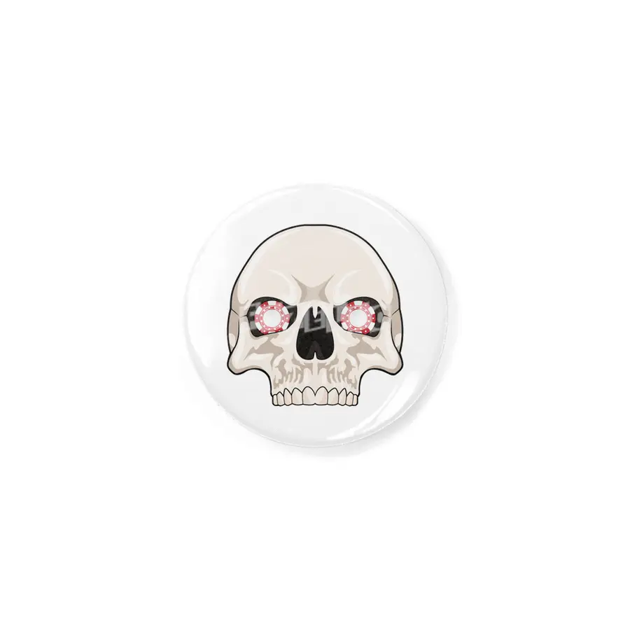 Skull with Poker chips Rozet
