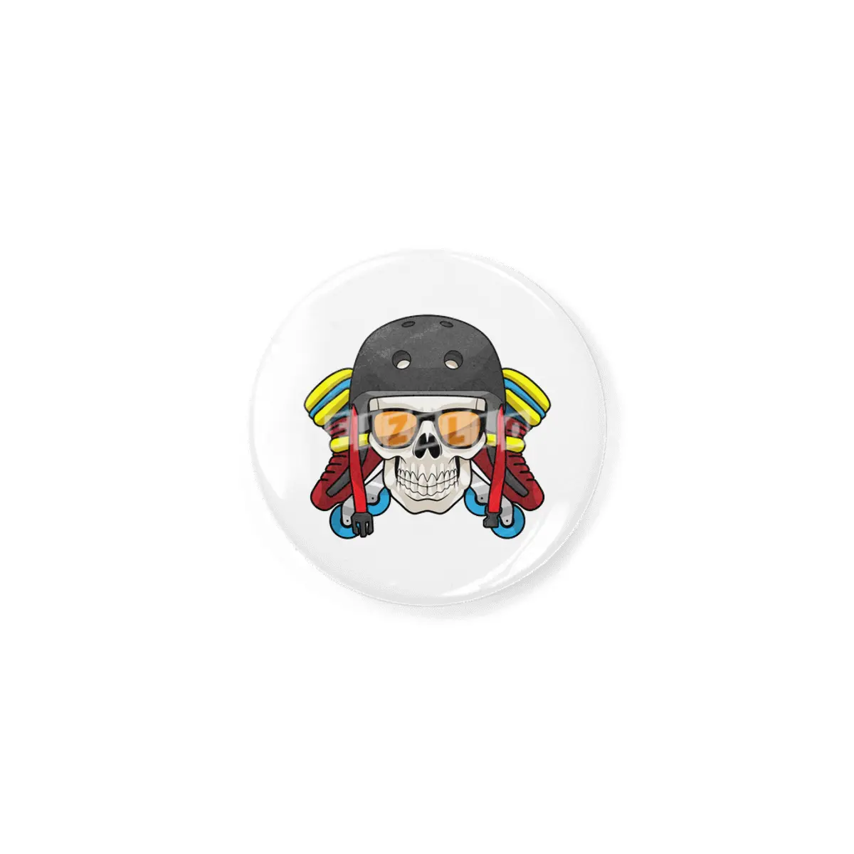 Skull with Sunglasses & Inline skates Rozet