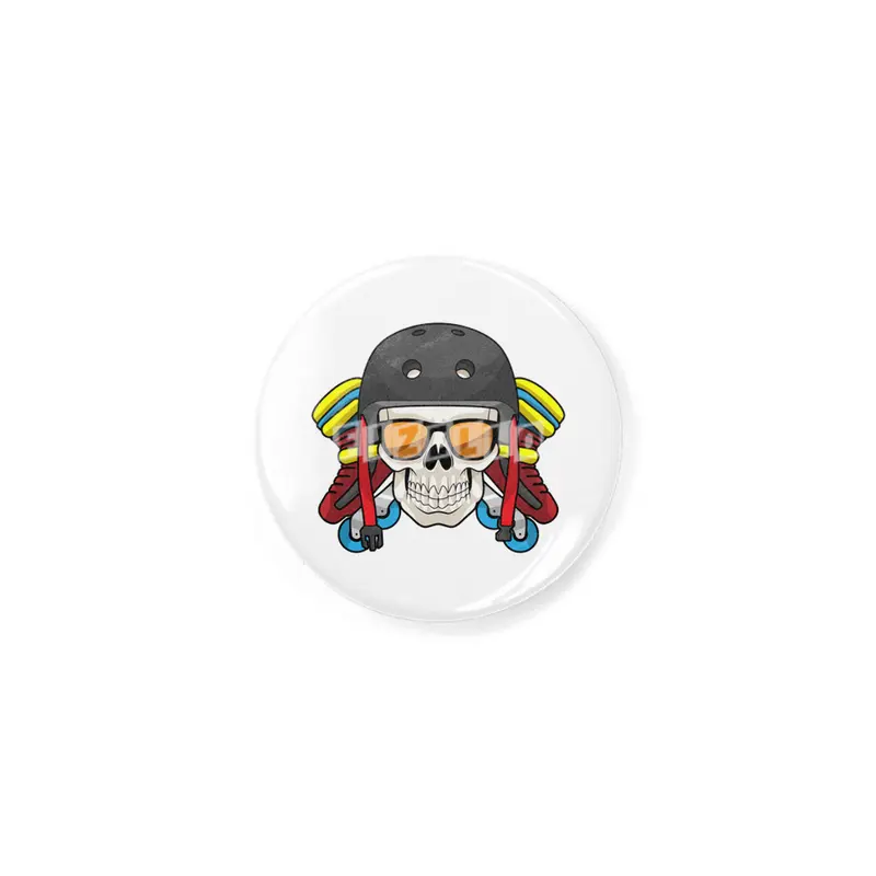 Skull with Sunglasses & Inline skates Rozet