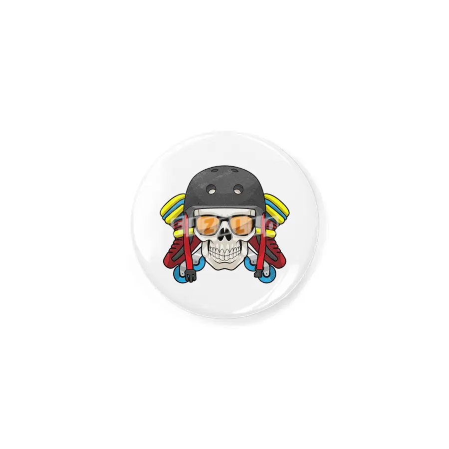 Skull with Sunglasses & Inline skates Rozet