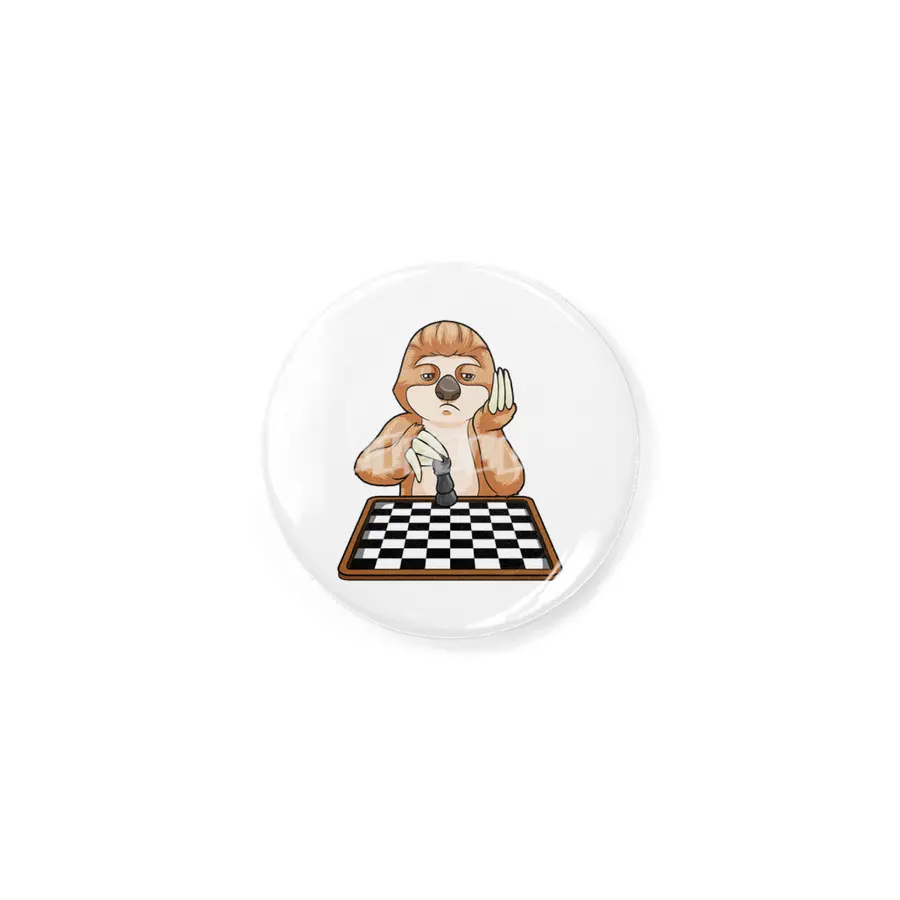 Sloth at Chess with Chess board Rozet