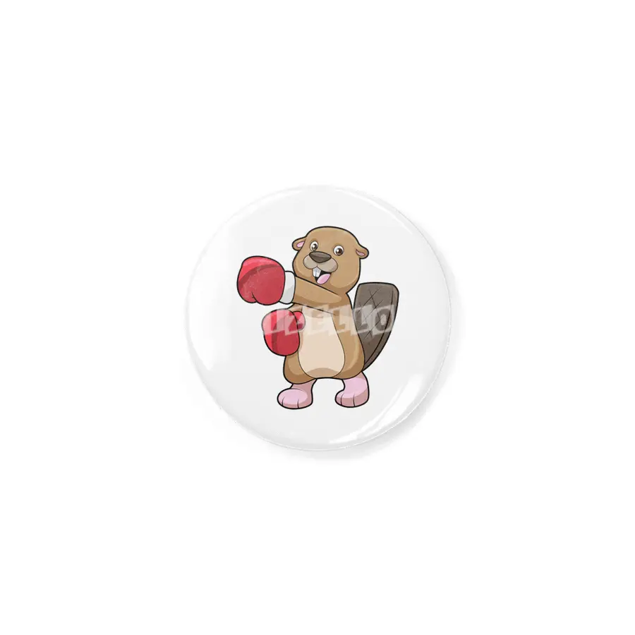 Beaver at Boxing with Boxing gloves Rozet
