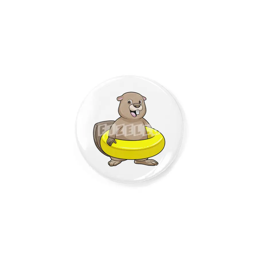 Beaver at Swimming with Swim ring Rozet