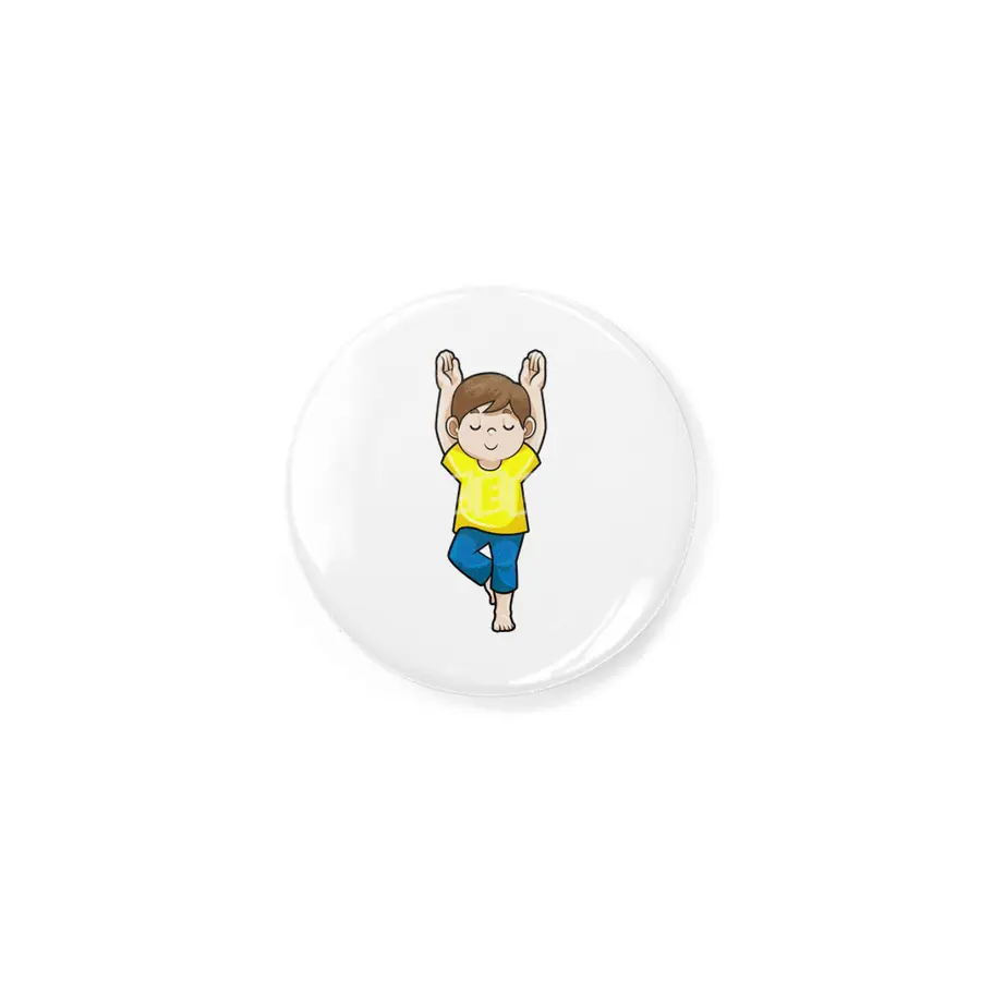Boy at Yoga Stretching exercises Rozet