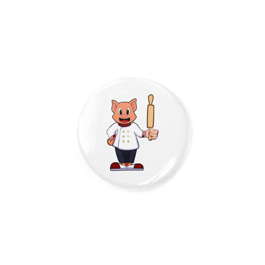 Cat as Cook with Cooking apron & Rolling pin Rozet