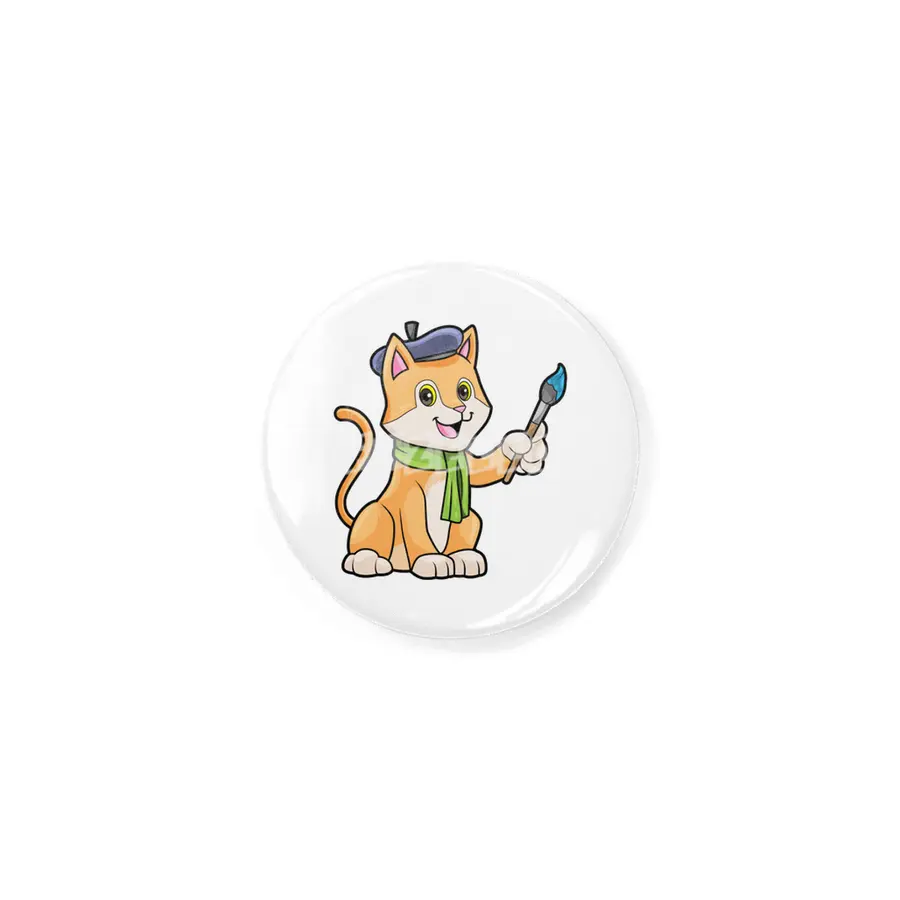 Cat as Painter with Brush & Scarf Rozet