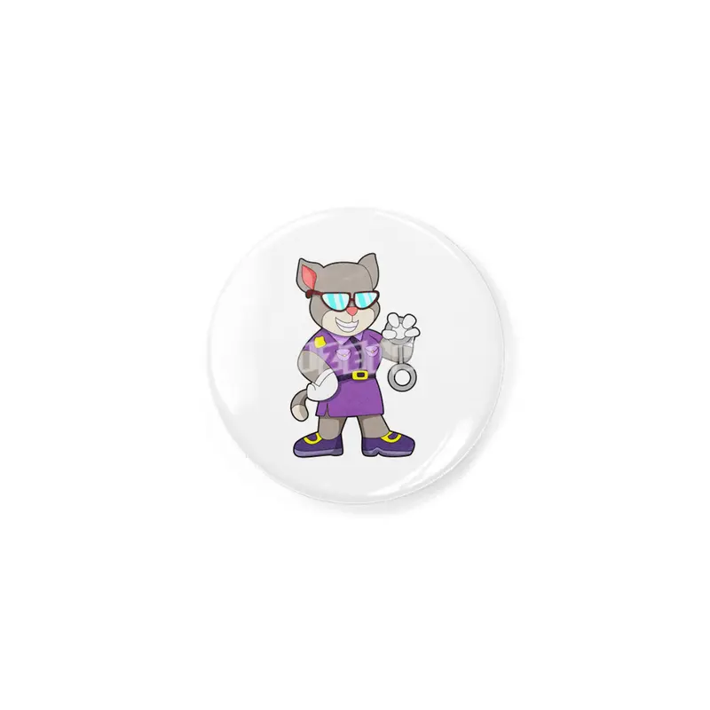 Cat as Policewoman with Gun - Police Rozet