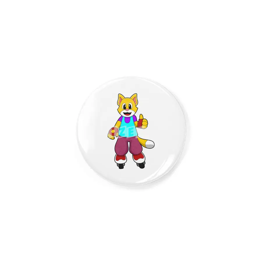 Cat as Skater with Inline skates Rozet
