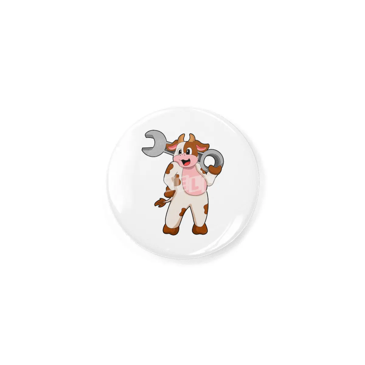 Cow as Mechanic with Wrench Rozet