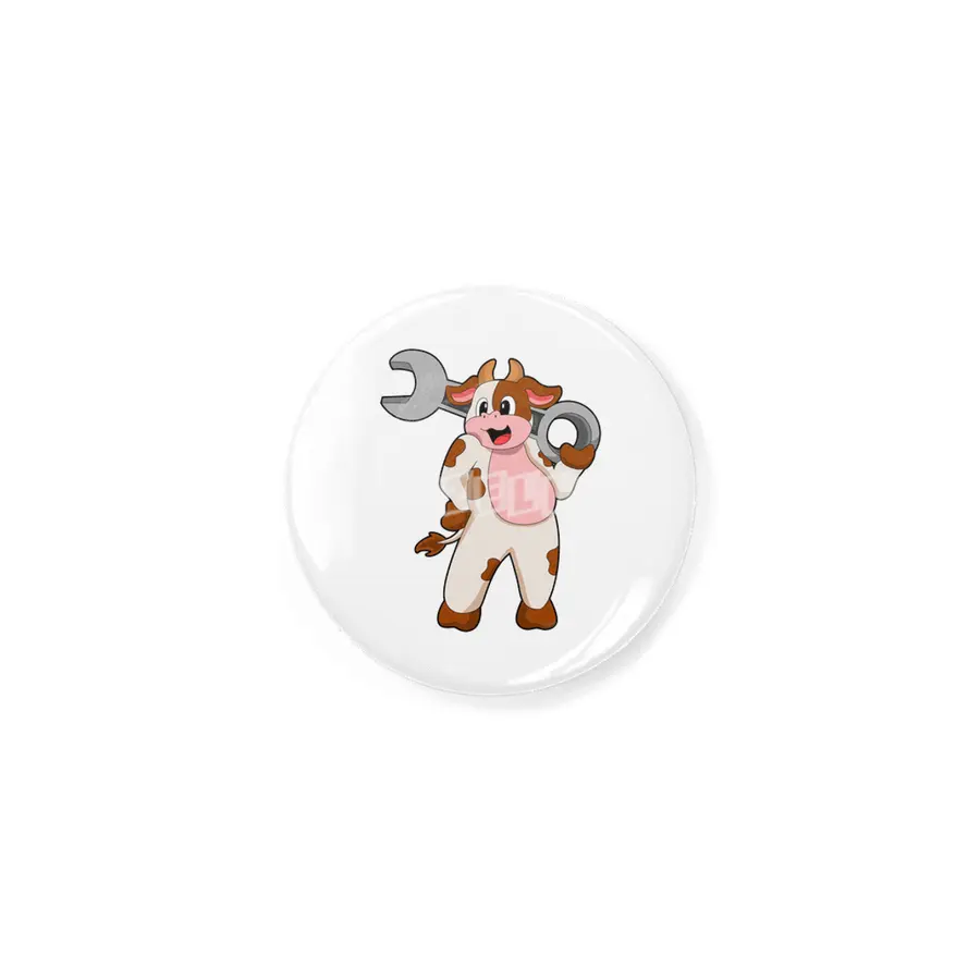 Cow as Mechanic with Wrench Rozet