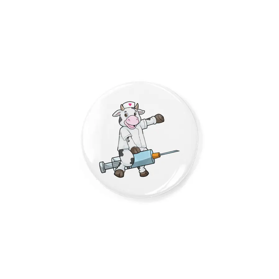 Cow as Nurse with Heart & Syringe Rozet