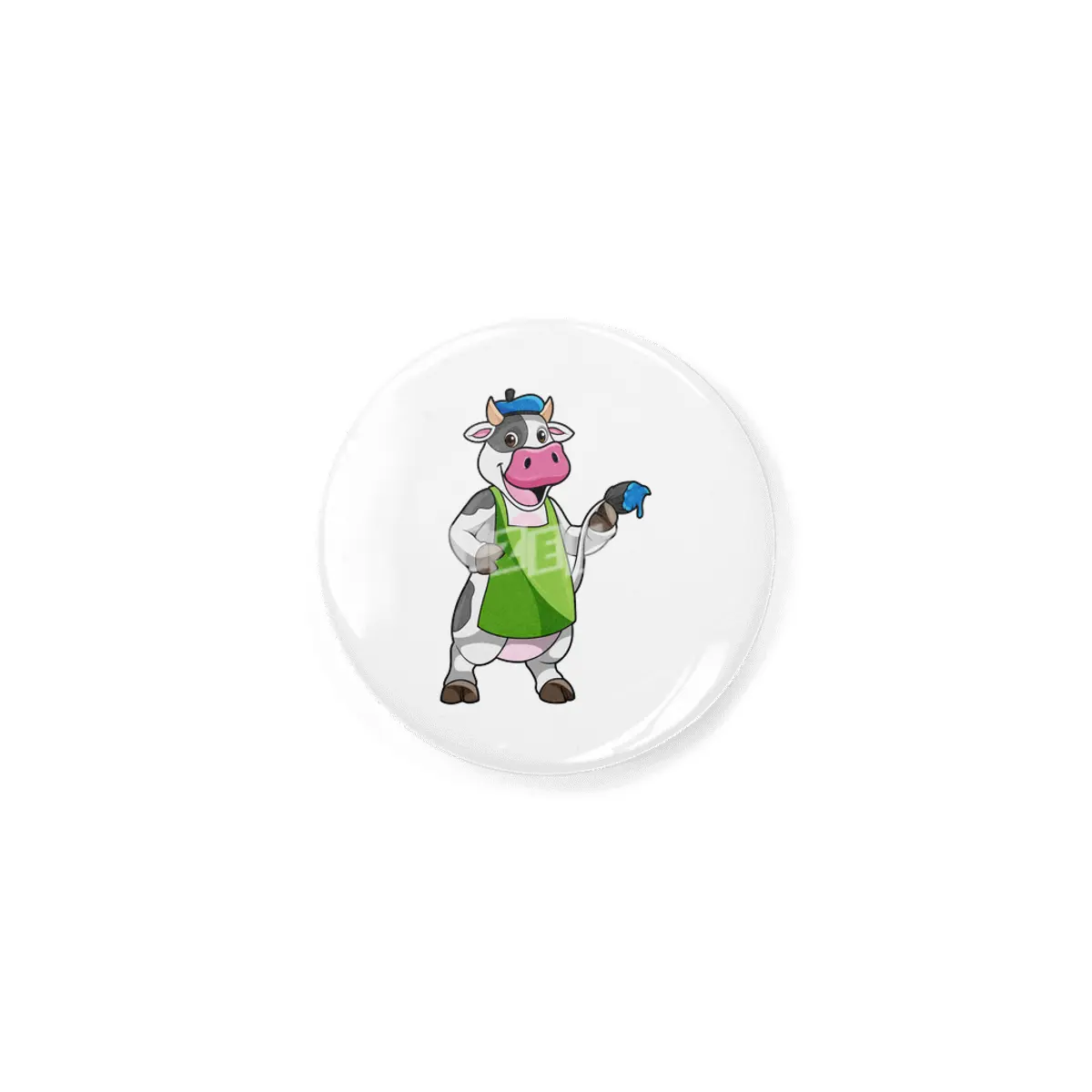 Cow as Painter with Paint & Apron Rozet