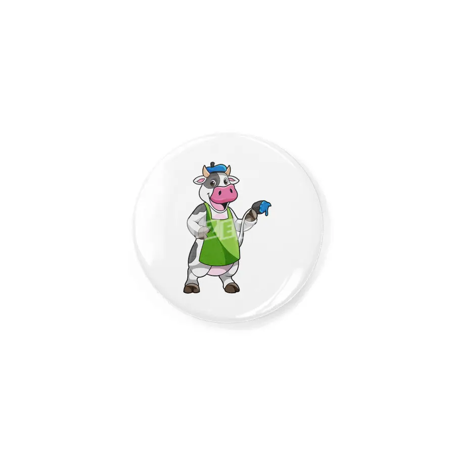 Cow as Painter with Paint & Apron Rozet
