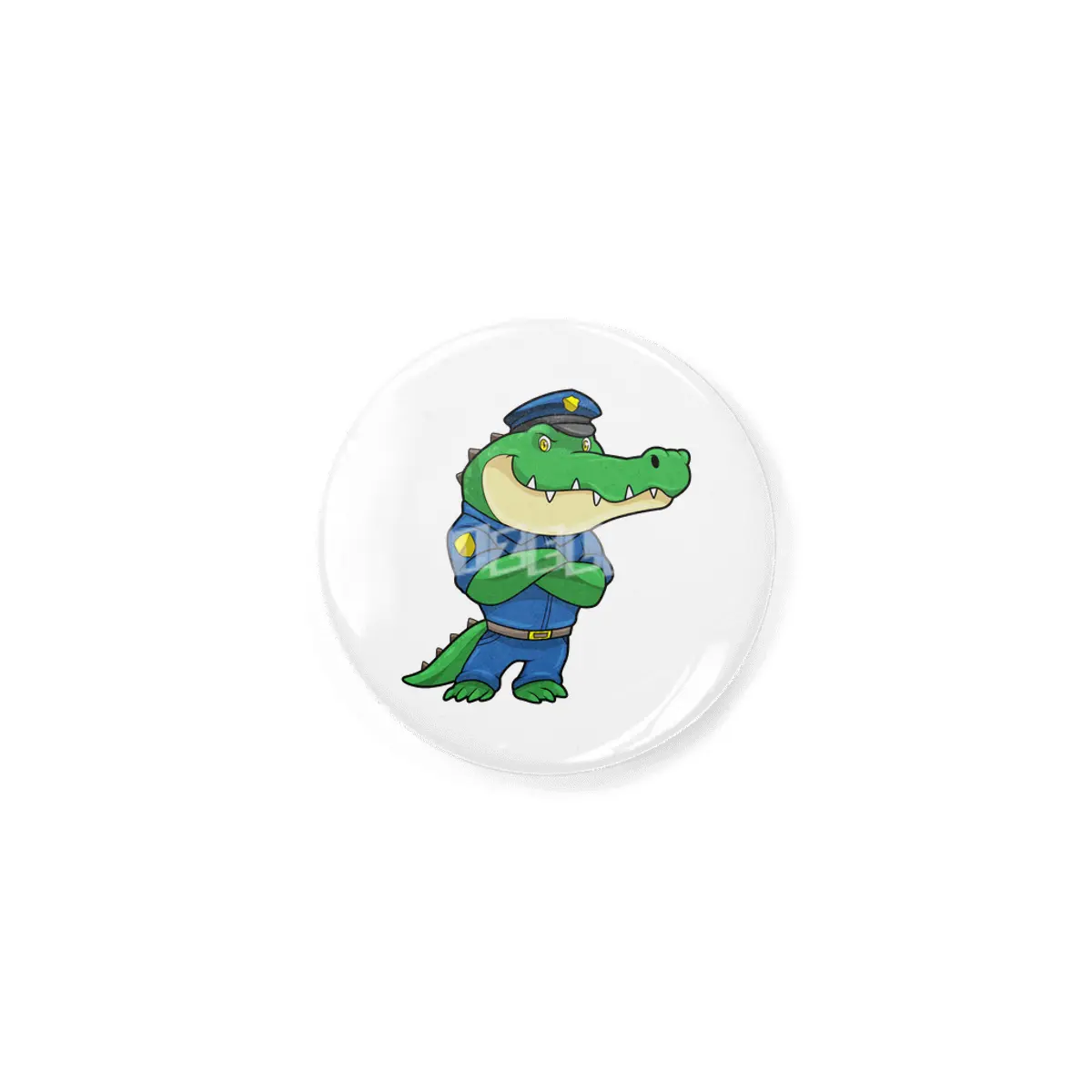 Crocodile as Police officer with Police uniform Rozet