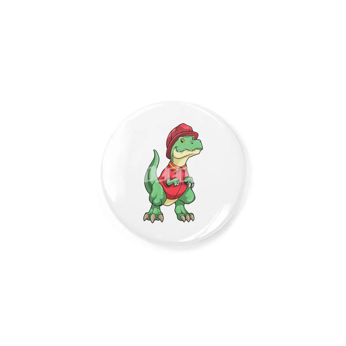 Dinosaur as Firefighter with Fire helmet Rozet