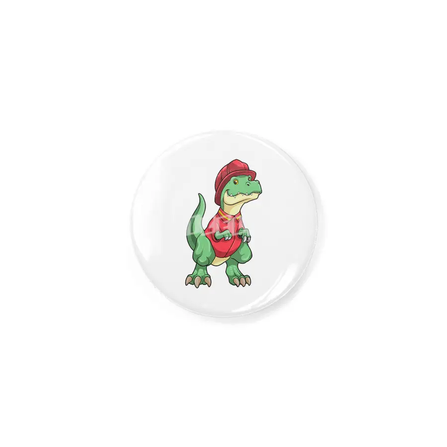 Dinosaur as Firefighter with Fire helmet Rozet