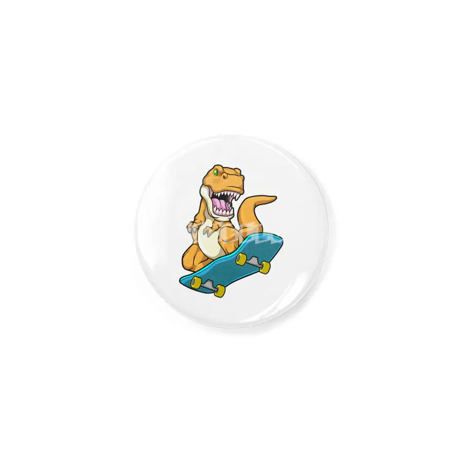 Dinosaur as Skater with Skateboard Rozet