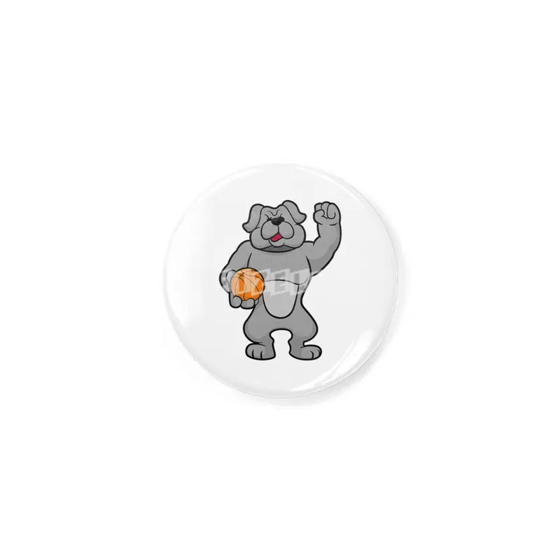 Dog as Basketball player with Basketball ball Rozet