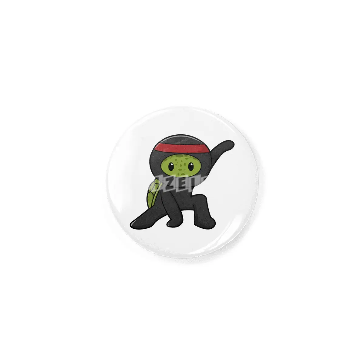 Turtle with Shell as Ninja Rozet