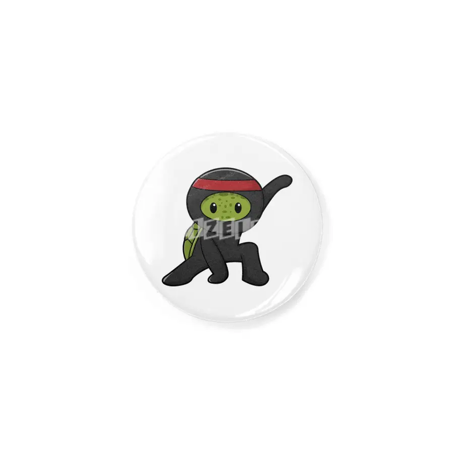 Turtle with Shell as Ninja Rozet