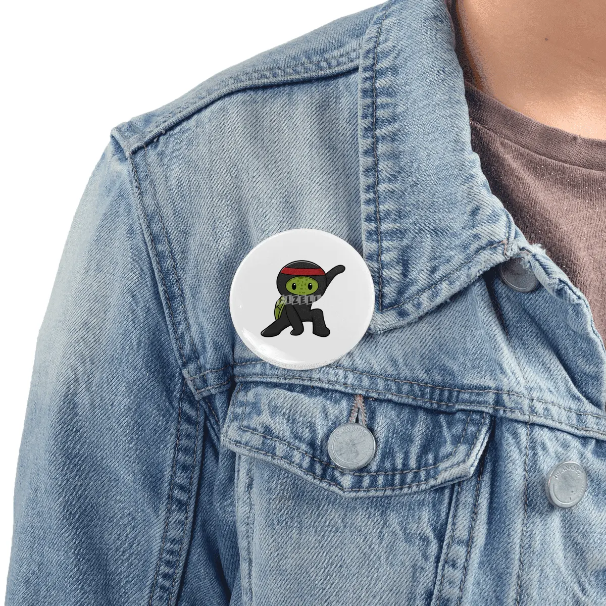 Turtle with Shell as Ninja Rozet